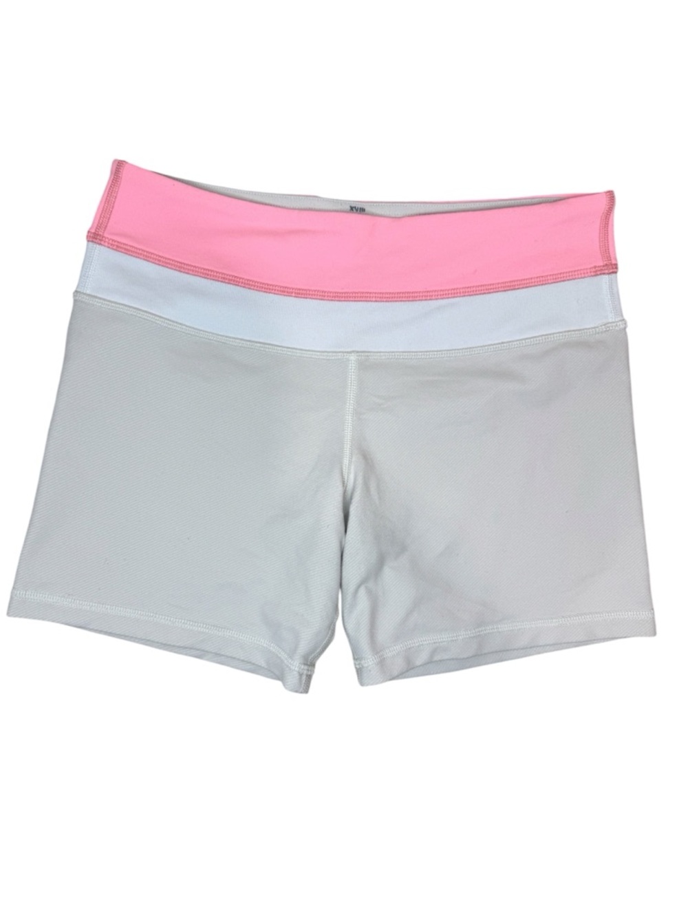 lululemon athletica White beige Shorts with Pink Waistband Sz 4
